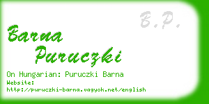 barna puruczki business card